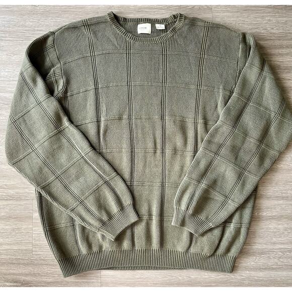 Arrow Other - Arrow USA 1851 Men’s Sweater XL Olive Green 100% Cotton Knit Crewneck Pullover